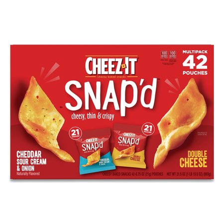 CHEEZ-IT Snap'd Crackers Variety Pack, 0.75oz, PK42 2410011500